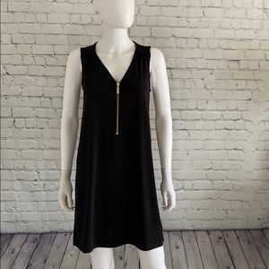 Michael Kors Black Sleeveless Dress Gold Zipper